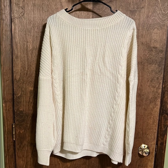 Chic Soul Cozy Cream Cable Knit Sweater - Picture 1 of 4